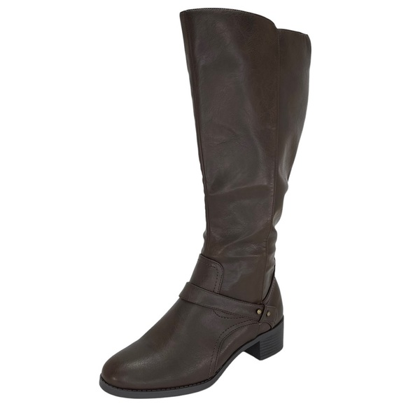 Easy Street Jewel Brown Faux Leather Knee High Womens Boots Size 8W - Picture 2 of 10
